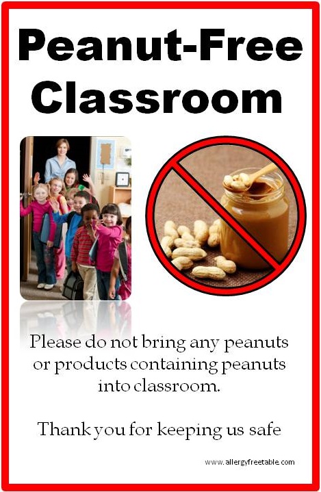 no peanuts sign